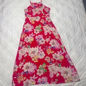 Band of Gypsies Red Floral Halter Maxi Dress